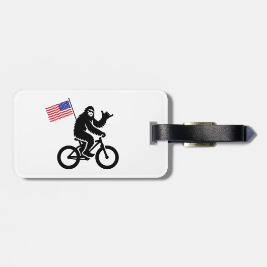 Bigfoot Fietsen Amerikaanse vlag Bagagelabel (Achterkant horizontaal)