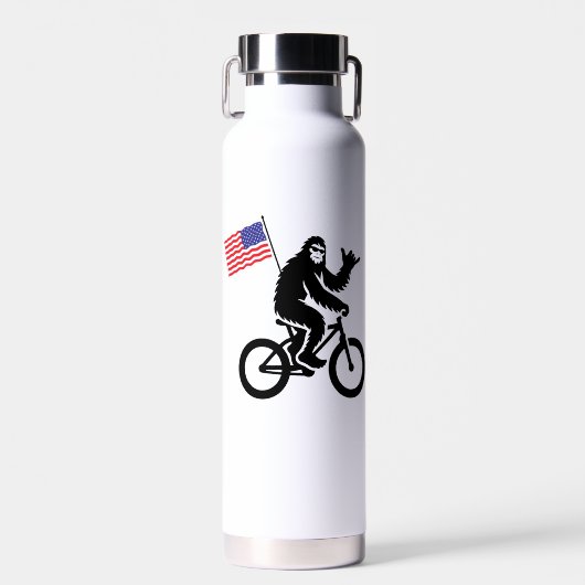 Bigfoot Fietsen Amerikaanse vlag Waterfles (Voorkant)