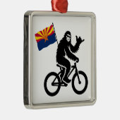 Bigfoot Fietsen Arizona Vlag Metalen Ornament (Rechts)
