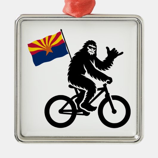 Bigfoot Fietsen Arizona Vlag Metalen Ornament (Voorkant)