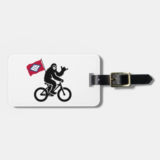Bigfoot Fietsen Arkansas Vlag Bagagelabel (Voorkant horizontaal)
