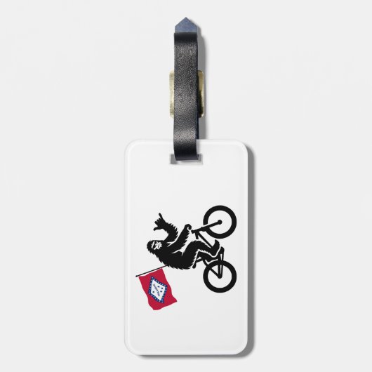 Bigfoot Fietsen Arkansas Vlag Bagagelabel (Achterkant verticaal)