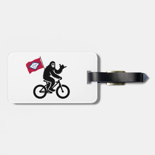 Bigfoot Fietsen Arkansas Vlag Bagagelabel (Achterkant horizontaal)