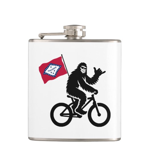 Bigfoot Fietsen Arkansas Vlag Heupfles (Voorkant)