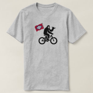 Bigfoot Fietsen Arkansas Vlag T-shirt