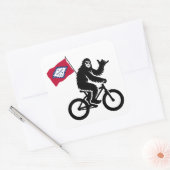 Bigfoot Fietsen Arkansas Vlag Vierkante Sticker (Envelop)