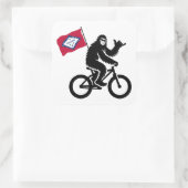 Bigfoot Fietsen Arkansas Vlag Vierkante Sticker (Tas)