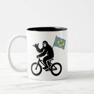 Bigfoot Fietsen Delaware Vlag Tweekleurige Koffiemok