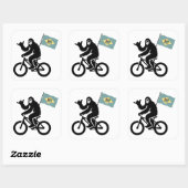 Bigfoot Fietsen Delaware Vlag Vierkante Sticker (Vel)