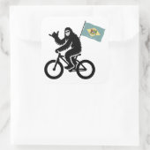 Bigfoot Fietsen Delaware Vlag Vierkante Sticker (Tas)