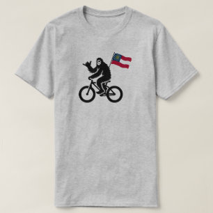Bigfoot Fietsen Georgië Vlag T-shirt