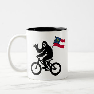 Bigfoot Fietsen Georgië Vlag Tweekleurige Koffiemok