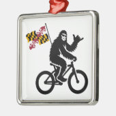 Bigfoot Fietsen Maryland Vlag Metalen Ornament (Links)