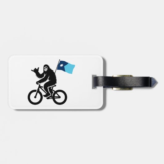 Bigfoot Fietsen Minnesota Vlag Bagagelabel (Achterkant horizontaal)