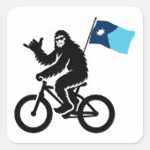 Bigfoot Fietsen Minnesota Vlag Vierkante Sticker (Voorkant)