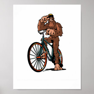Bigfoot Fietsen Mountainbike Mtb Grappige Biker Sa Poster
