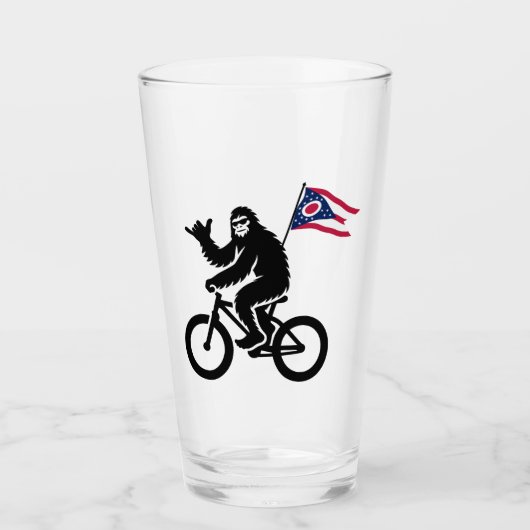 Bigfoot Fietsen Ohio Vlag Glas (Voorkant)