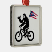 Bigfoot Fietsen Ohio Vlag Metalen Ornament (Rechts)