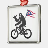 Bigfoot Fietsen Ohio Vlag Metalen Ornament (Links)