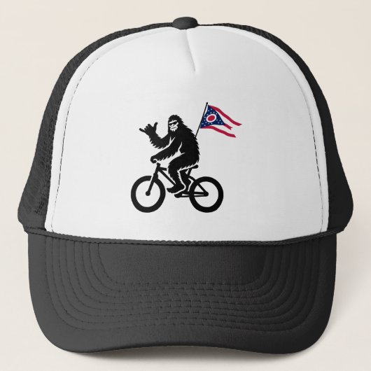 Bigfoot Fietsen Ohio Vlag Trucker Pet (Voorkant)