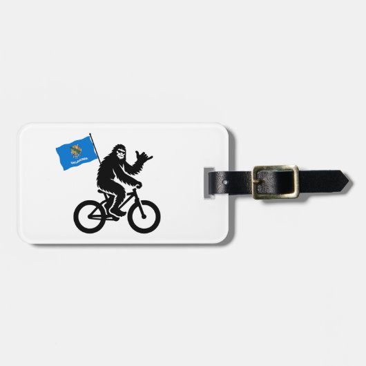 Bigfoot Fietsen Oklahoma Vlag Bagagelabel (Voorkant horizontaal)