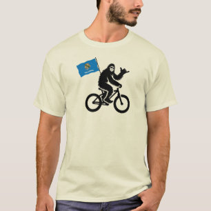 Bigfoot Fietsen Oklahoma Vlag T-shirt