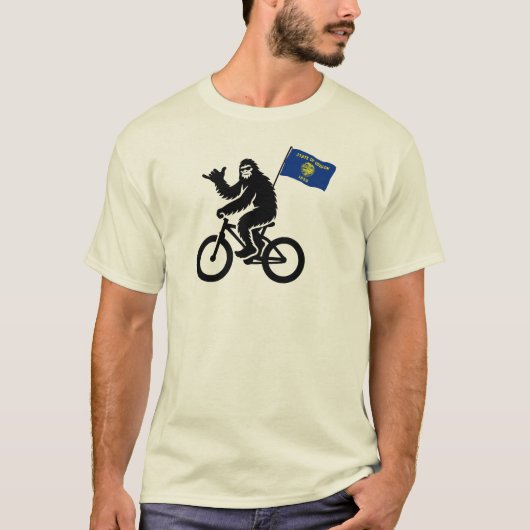 Bigfoot Fietsen Oregon Vlag T-shirt (Voorkant)
