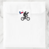 Bigfoot Fietsen Texas Vlag Vierkante Sticker (Tas)