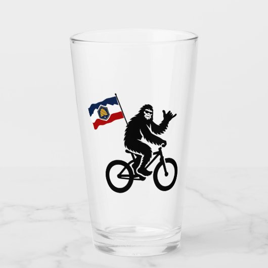 Bigfoot Fietsen Utah Vlag Glas (Voorkant)