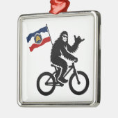 Bigfoot Fietsen Utah Vlag Metalen Ornament (Links)
