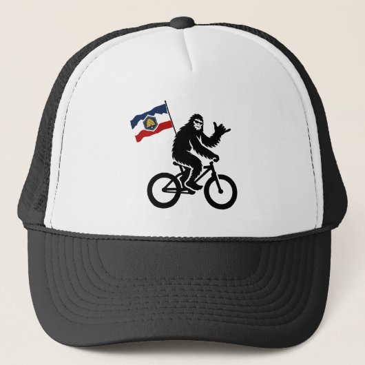 Bigfoot Fietsen Utah Vlag Trucker Pet (Voorkant)