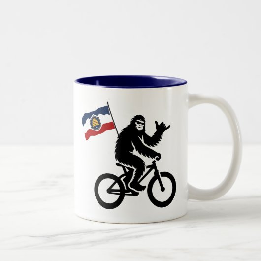 Bigfoot Fietsen Utah Vlag Tweekleurige Koffiemok (Rechts)