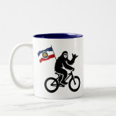 Bigfoot Fietsen Utah Vlag Tweekleurige Koffiemok (Links)