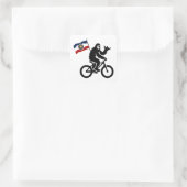 Bigfoot Fietsen Utah Vlag Vierkante Sticker (Tas)