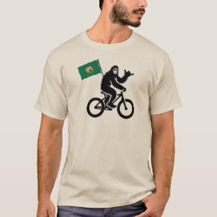 Bigfoot Fietsen Washington Vlag T-shirt