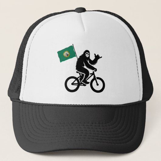Bigfoot Fietsen Washington Vlag Trucker Pet (Voorkant)