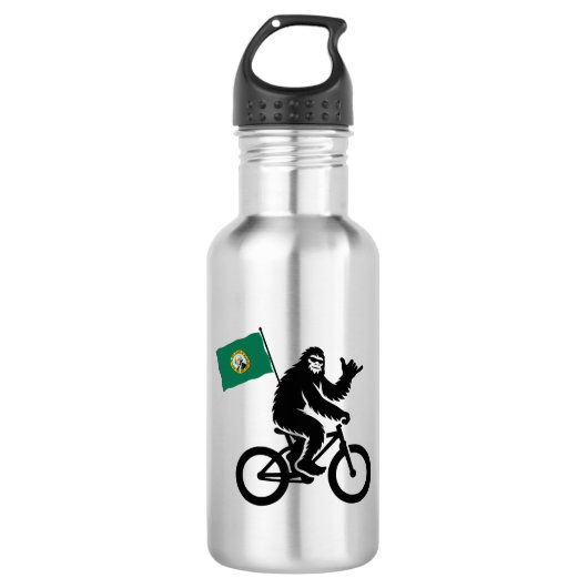 Bigfoot Fietsen Washington Vlag Waterfles (Voorkant)