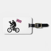 Bigfoot Fietsend Hawaï Vlag Bagagelabel (Voorkant horizontaal)