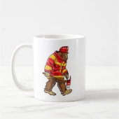 Bigfoot Firefighter Mannen Thin Red Line Sasquatch Koffiemok (Links)