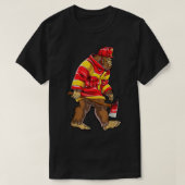 Bigfoot Firefighter Mannen Thin Red Line Sasquatch T-shirt (Design voorkant)