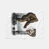 Bigfoot Fishing Funny Sasquatch Fi-shirt  Fleece Deken (Voorkant (Horizontaal))