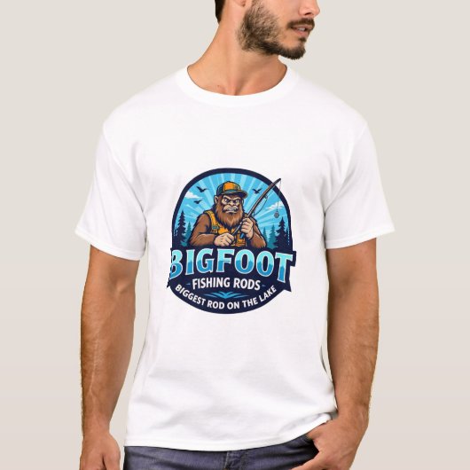 Bigfoot Fishing Rods Biggest On The Lake T-shirt (Voorkant)