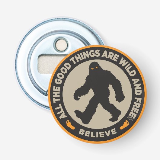 Bigfoot Flesopener. Button Flesopener (Voorkant)