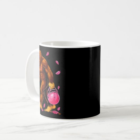 Bigfoot Football Nk Ribbon Breast Cancer Awareness Koffiemok (Voorkant links)