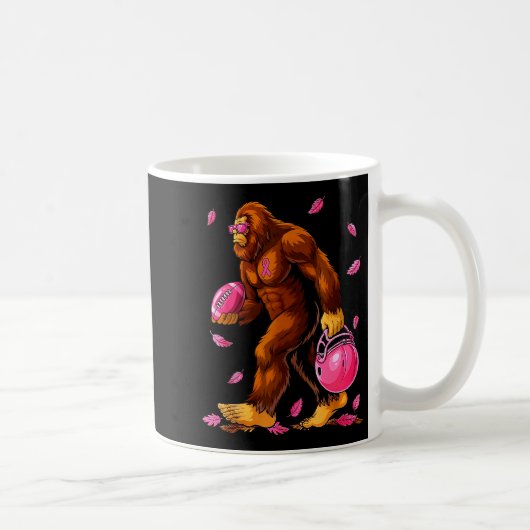 Bigfoot Football Nk Ribbon Breast Cancer Awareness Koffiemok (Rechts)