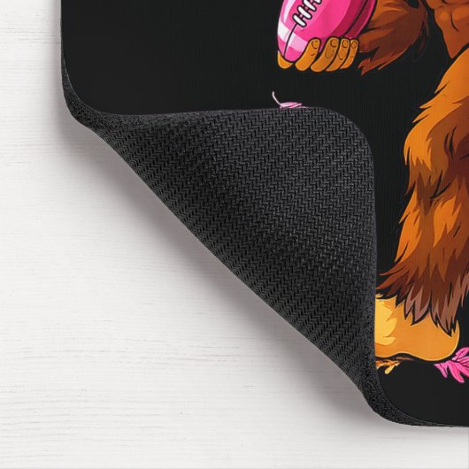 Bigfoot Football Nk Ribbon Breast Cancer Awareness Muismat (Hoek)