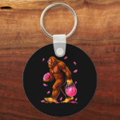 Bigfoot Football Nk Ribbon Breast Cancer Awareness Sleutelhanger (Voorkant)