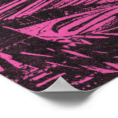 Bigfoot Forest Roze Retro Modern Wall Art Poster (Hoek)