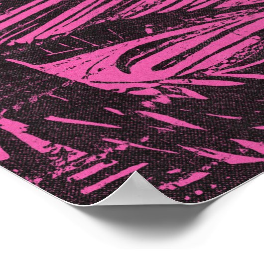 Bigfoot Forest Roze Retro Modern Wall Art Poster (Hoek)