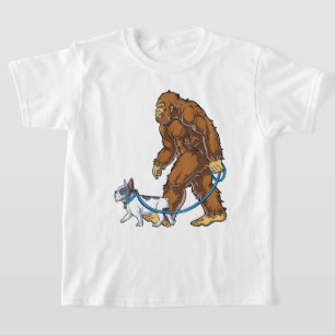 Bigfoot Franse Bulldog Hond Walk Grappige Sasquatc T-shirt